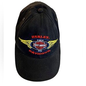 Harley Davidson RNS Products Official Licensed Black Hat with Winged Logo